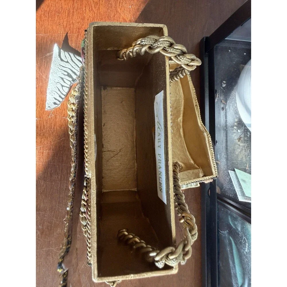 VTG Mary Frances 1738 PURSE Crossbody Chain -Africa Zebra, Giraffe,Elephant READ - Picture 10 of 11